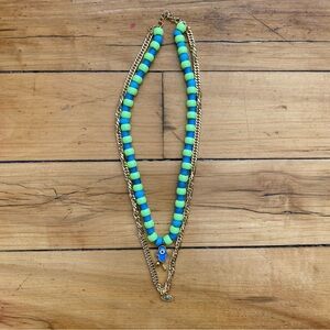 🪬🧿 Hamsa and Evil Eye Double Chain Necklace